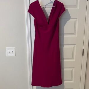 Amsale | Dresses | Amsale Faille Fit Flare Dress Ivory Size | Poshmark